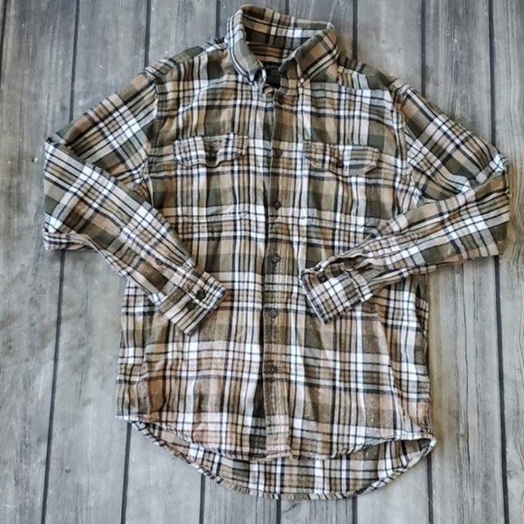 Faded Glory Tops - Oversized Upcycled Bleached Flannel Shirt Sz Small